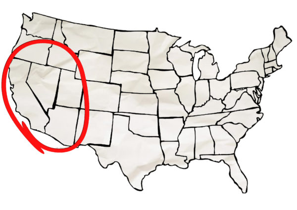 Carte Ouest Usa