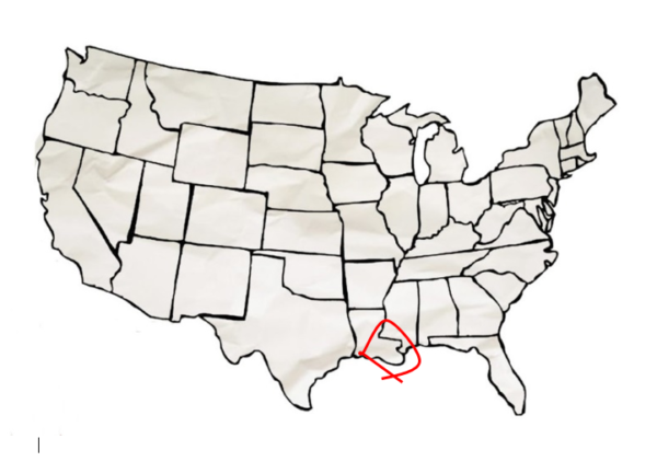 Louisiane et Mississippi - Carte